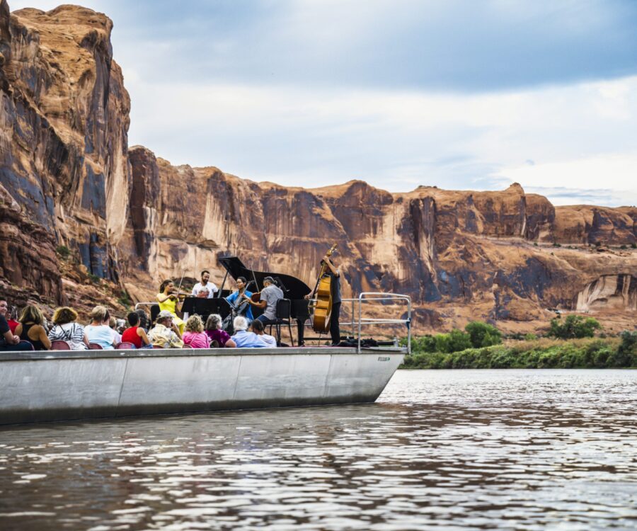Boat float at Moab Music Festival
